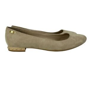 Calvin Klein Frederica Ballet Flats Suede Leather Tan Size 9